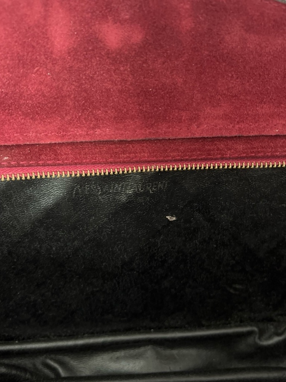 Vintage Yves Saint Laurent Burgundy Leather and Suede Clutch Zipper Bag Designer - Picture 6 of 9
